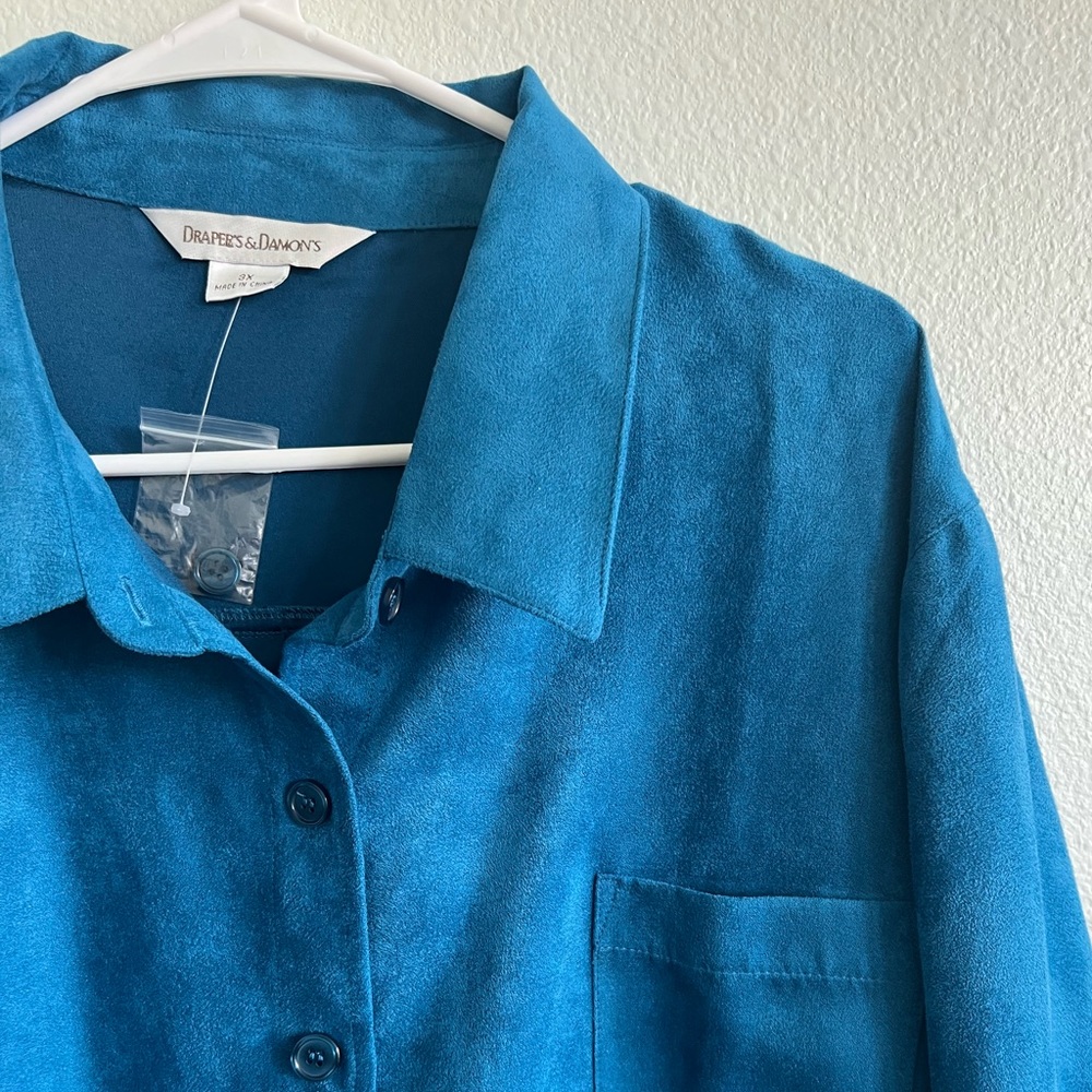 Suede Blue Button Down